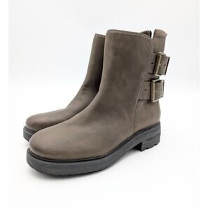 Lucky Brand Candre Double Buckle Lug Sole Boots Women's Dark Brown Size US6M